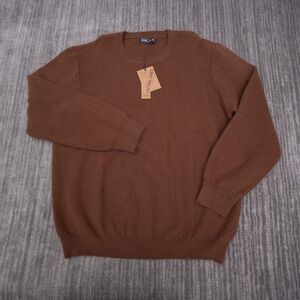 PJ Paul Jones Sweater Mens XL Brown New Textured Knit Crewneck Long Sleeve